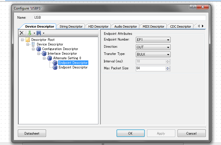 Endpoint Descriptor ノード (1) Endpoint Descriptor ノード (1)