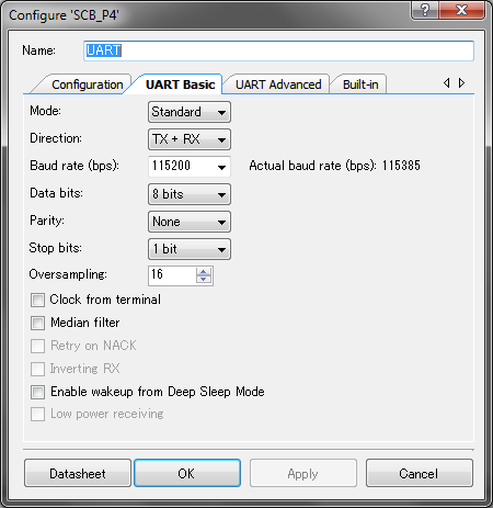 UART Basicタブ UART Basicタブ