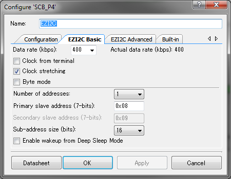 EZI2C Basic タブ EZI2C Basic タブ