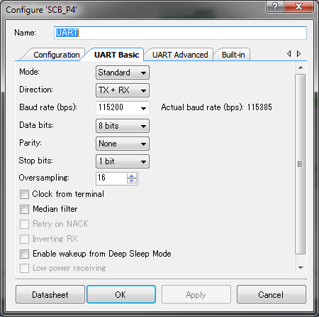 UART Basic タブ UART Basic タブ